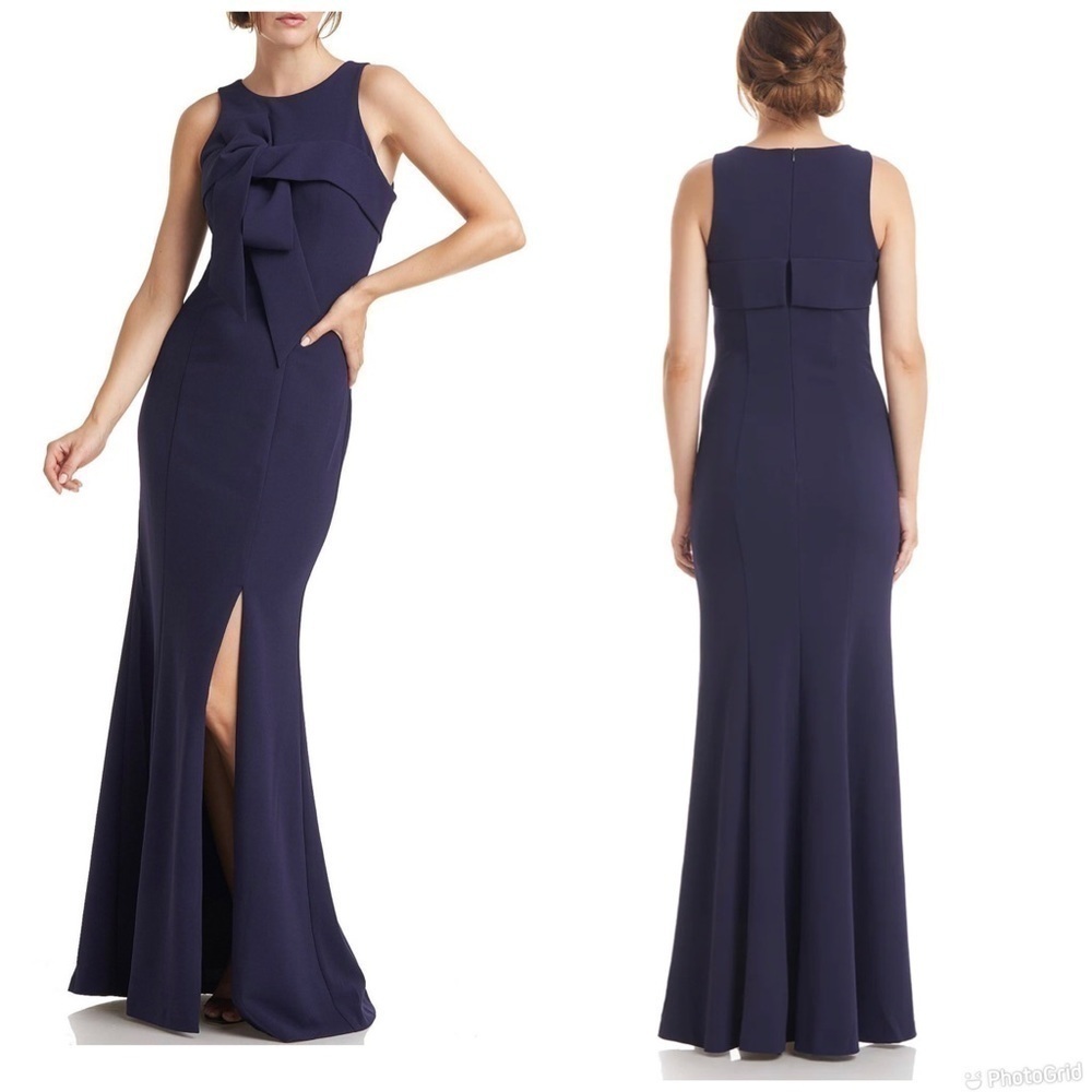 JS Collections Leona Bow Halter Gown